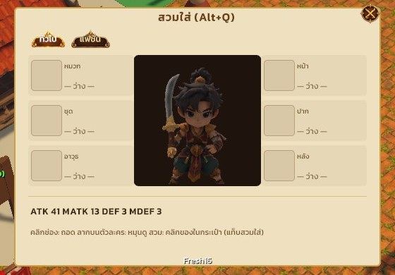 หน้าต่างสวมใส่ — ตัวละครหมุนดูได้